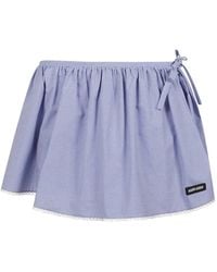 Miu Miu - Tie Gingham Mini Skirt - Lyst