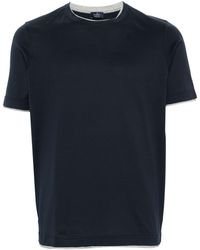 Barba Napoli - Contrasting-trim Cotton T-shirt - Lyst