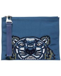 KENZO - Embroidered-tiger Clutch Bag - Lyst