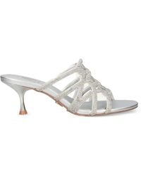 Albano - Vanity Crystal-Embellished Caged Sandals - Lyst