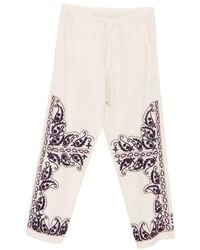 BAZISZT - Memento Paisley-Embroidered Trousers - Lyst