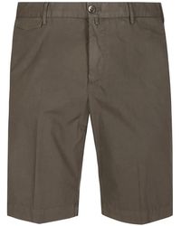 PT Torino - Button-Fastening Pleated Cotton Shorts - Lyst