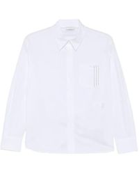 Peserico - Chemise À Poche Poitrine Et Ornements De Perles - Lyst