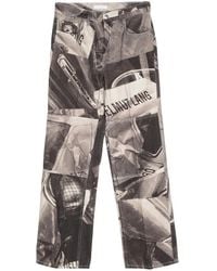 Helmut Lang - Car-Print Mid-Rise Straight-Leg Jeans - Lyst