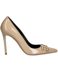 Elisabetta Franchi - Leather Pumps With Logo Detail - Lyst