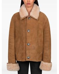 Ami Paris - Jacke aus Shearling mit Knöpfen - Lyst