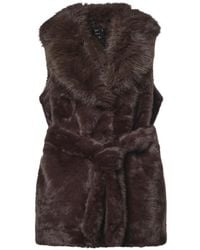 V73 - Faux-Fur Belted Gilet - Lyst