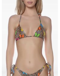 MC2 Saint Barth - Leah Butterfly-Print Bikini Top - Lyst