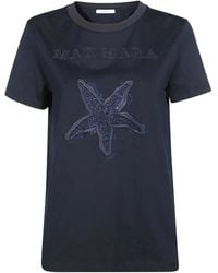 Max Mara - T-Shirt En Coton À Ornements - Lyst