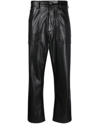 Nanushka - Faux-leather Straight-leg Trousers - Lyst
