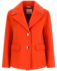 Max Mara - Button-Up Virgin Wool Breasted Coat - Lyst