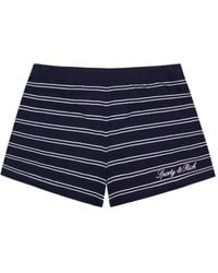 Sporty & Rich - Striped Logo-Embroidered Shorts - Lyst