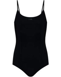 MM6 by Maison Margiela - Scoop-Neck Logo-Print Swimsuit - Lyst