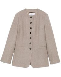 Max Mara - Button-Up Collarless Jacket - Lyst