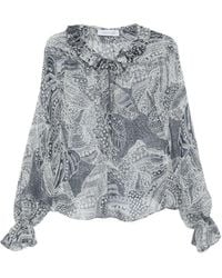 Raquel Diniz - Kate Print-Detail Ruffled Blouse - Lyst