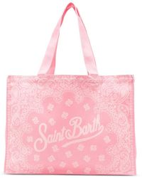 MC2 Saint Barth - Bandana-Print Logo-Print Beach Bag - Lyst