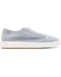 Santoni - Suede Low-Top Sneakers - Lyst