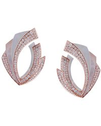 ANANYA - 18Kt Rose Diamond Mogra Light Blossom Clip-On Earrings - Lyst