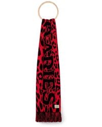 Aries - Fringed Animal Print Scarf - Lyst