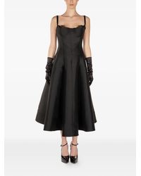 ARAFTU - Lace-Detail Midi Dress - Lyst