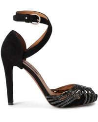 Ralph Lauren - 100Mm Velia Suede Sandals - Lyst