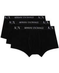 Armani Exchange - Set de tres bóxeres con logo - Lyst