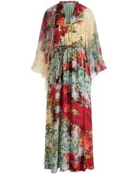 Alice + Olivia - Abito Malinda Lungo A Fiori - Lyst