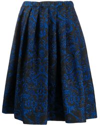 Comme des Garçons - Pleated Floral Embroidered Skirt - Lyst