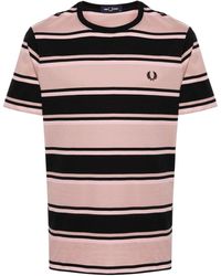 Fred Perry - Striped Cotton T-shirt - Lyst