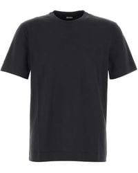 ZEGNA - Camiseta con cuello redondo de algodón - Lyst