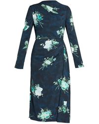 Erdem - Vestido midi drapeado con motivo floral - Lyst