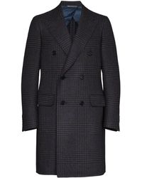 Canali Geruite Mantel - Zwart