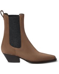 Brunello Cucinelli - Suede Chelsea Boots With Precious Loop Detail - Lyst