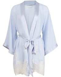 Fleur du Mal - Lace-Trimmed Robe - Lyst