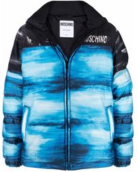 Moschino - Faded-Effect Logo Coat - Lyst
