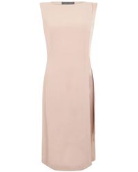 Alberta Ferretti - Sleeveless Side-Detail Midi Dress - Lyst