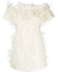 Cult Gaia - Feather-Detailing Off-Shoulder Dress - Lyst