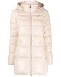 EA7 - Plumífero con capucha y logo - Lyst