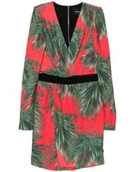 Marco Bologna - Palm-Print Wrap-Style Mini Dress - Lyst