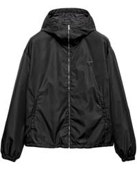 Prada - Hooded Zip-Front Jacket - Lyst