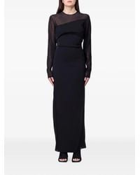 Stella McCartney - Mesh-Panel Long-Sleeve Maxi Dress - Lyst