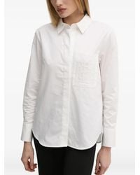 Pedro Del Hierro Madrid - Camicia Con Logo Ricamato E Tasca - Lyst
