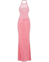 retroféte - Shivonne Sequin Lace Backless Dress - Lyst