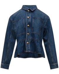 Ulla Johnson - Arquette Peplum Denim Jack - Lyst