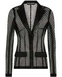 Dolce & Gabbana - Single-Breasted Mesh Dolce Tuxedo Jacket - Lyst