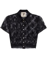 Aniye By - Era Floral-Lace Cropped Shirt - Lyst