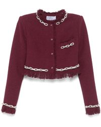 GIUSEPPE DI MORABITO - Crystal-Chain Bouclé Cropped Jacket - Lyst