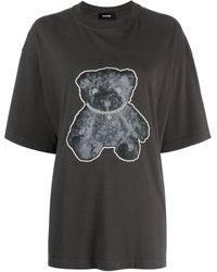 we11done - Necklace Teddy-print Cotton T-shirt - Lyst