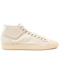 Saint Laurent - Canvas Mid-Top Sneakers - Lyst