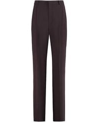 Saint Laurent - Silk Trousers - Lyst